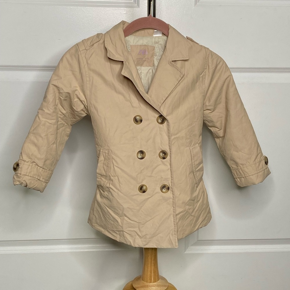 Zara 4-5 Tan Belted Pea Coat